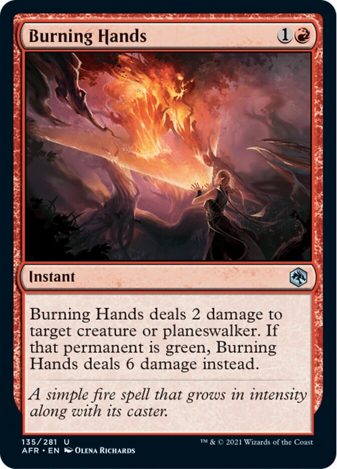 Burning Hands [Dungeons & Dragons: Adventures in the Forgotten Realms] - Evolution TCG