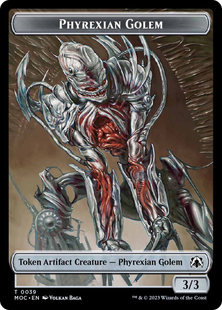 Phyrexian Golem // Phyrexian Horror Double-Sided Token [March of the Machine Commander Tokens] - Evolution TCG