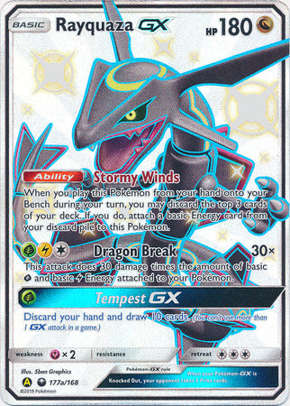 Rayquaza GX SHINY - Carta Pokémon GIGANTE JUMBO - DESTINOS OCULTOS BR