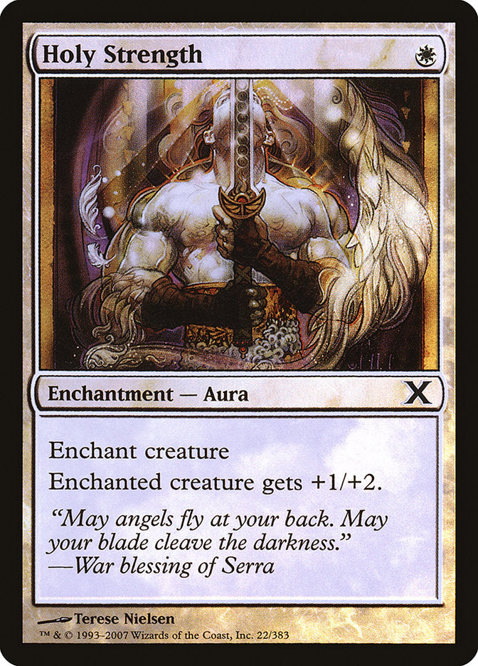 Holy Strength (Premium Foil) [Tenth Edition] - Evolution TCG