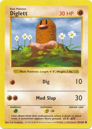 Diglett (47/102) [Base Set Shadowless Unlimited] - Evolution TCG