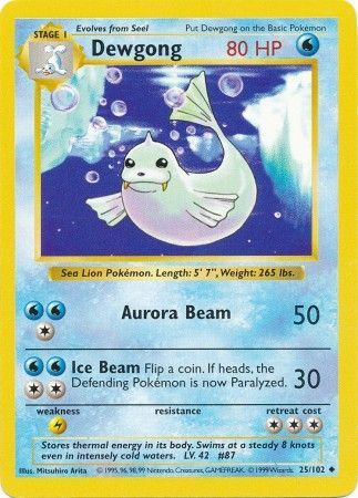 Dewgong (25/102) [Base Set Shadowless Unlimited] - Evolution TCG