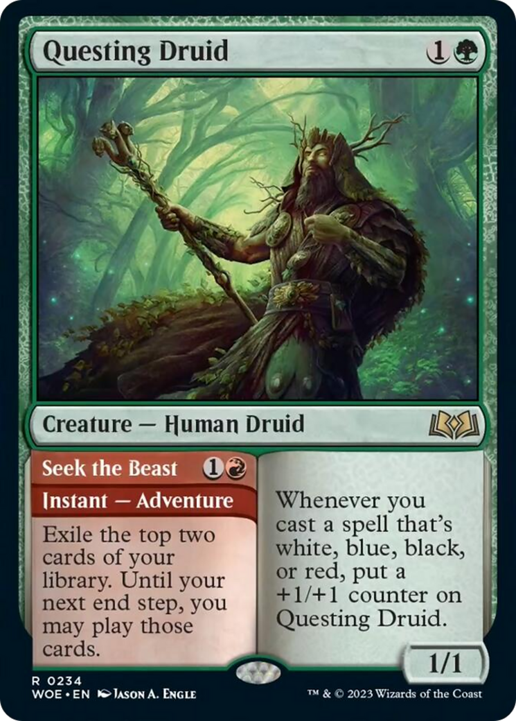 Questing Druid // Seek the Beast [Wilds of Eldraine] - Evolution TCG