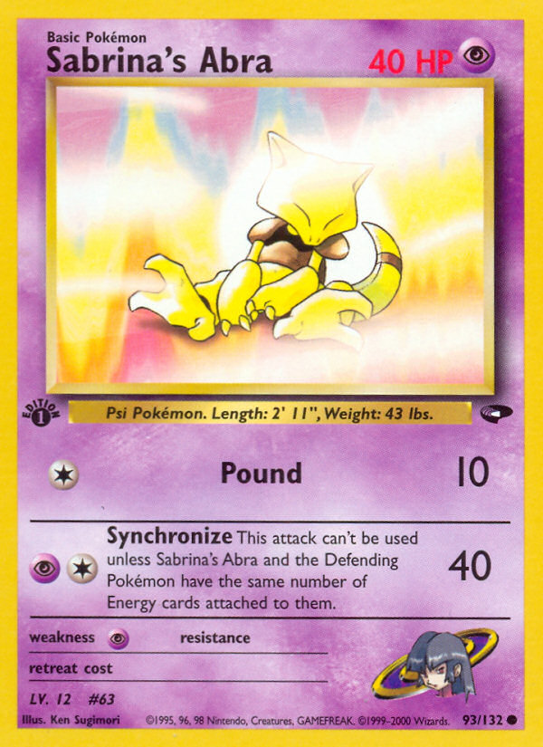 Sabrina's Abra (93/132) [Gym Challenge 1st Edition] - Evolution TCG