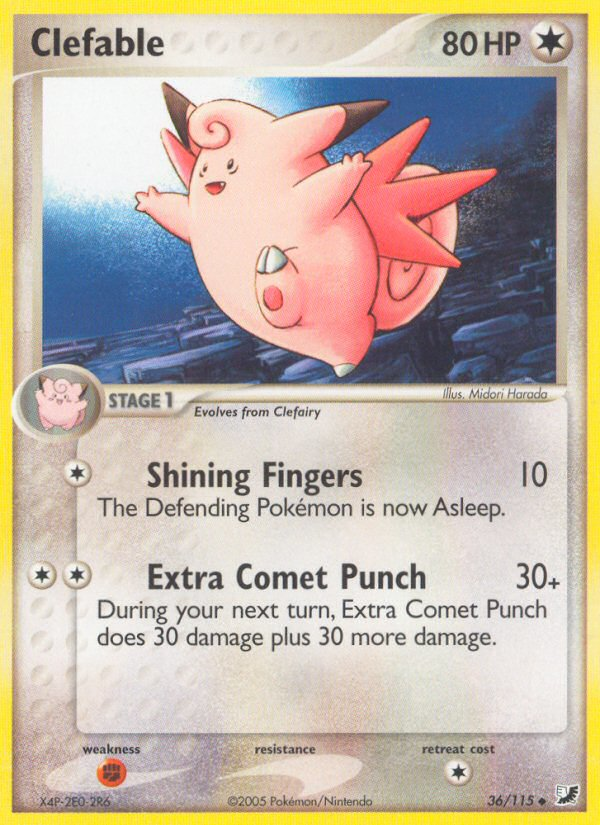 Clefable (36/115) [EX: Unseen Forces] - Evolution TCG