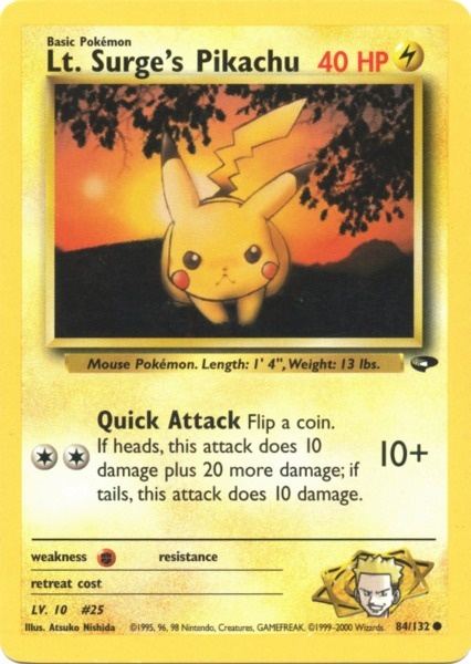 Lt. Surge's Pikachu (84/132) [Gym Challenge Unlimited] - Evolution TCG