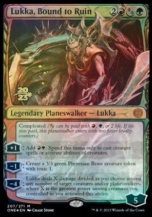 Lukka, Bound to Ruin [Phyrexia: All Will Be One Prerelease Promos] - Evolution TCG