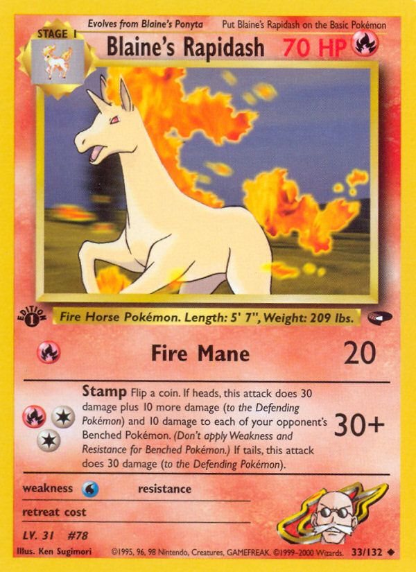 Blaine's Rapidash (33/132) [Gym Challenge 1st Edition] - Evolution TCG