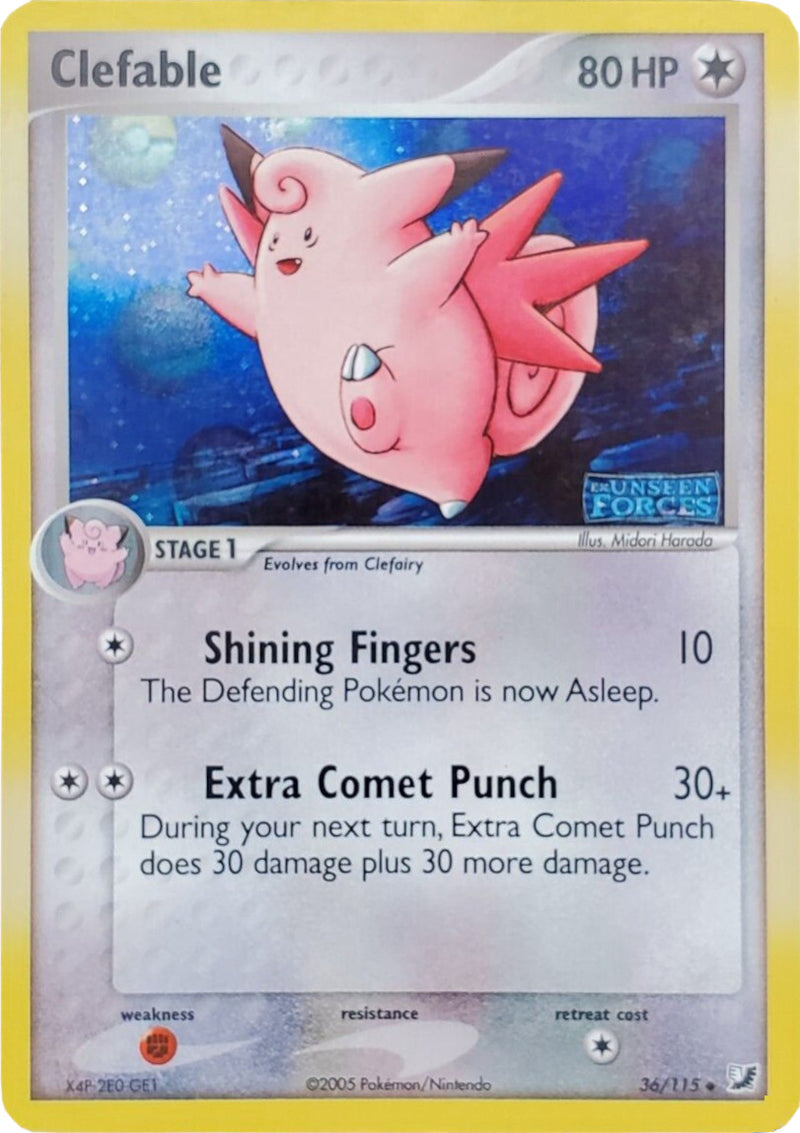 Clefable (36/115) (Stamped) [EX: Unseen Forces] - Evolution TCG