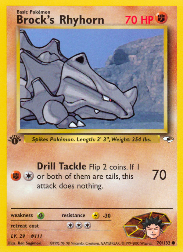 Brock's Rhyhorn (70/132) [Gym Heroes 1st Edition] - Evolution TCG