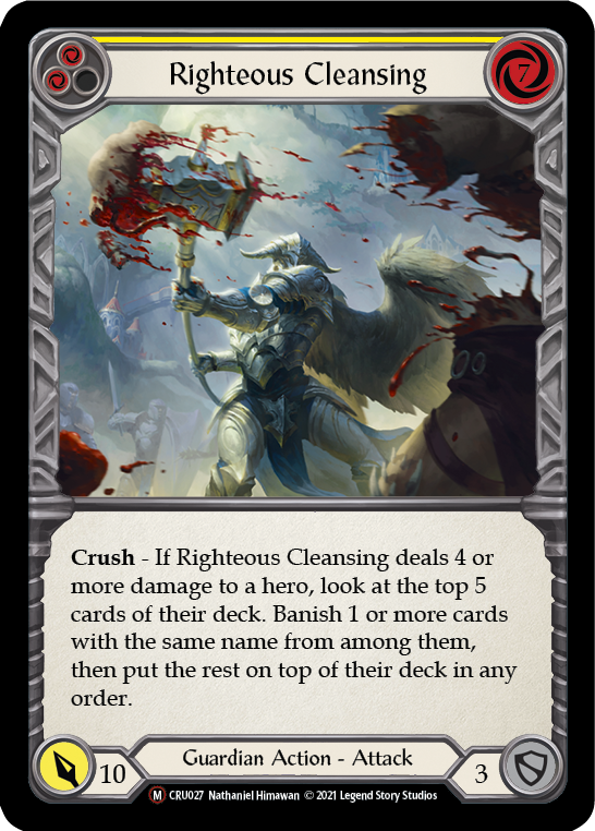 Righteous Cleansing [U-CRU027] (Crucible of War Unlimited)  Unlimited Normal - Evolution TCG