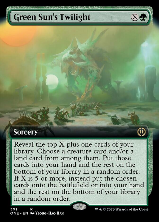 Green Sun's Twilight (Extended Art) [Phyrexia: All Will Be One] - Evolution TCG