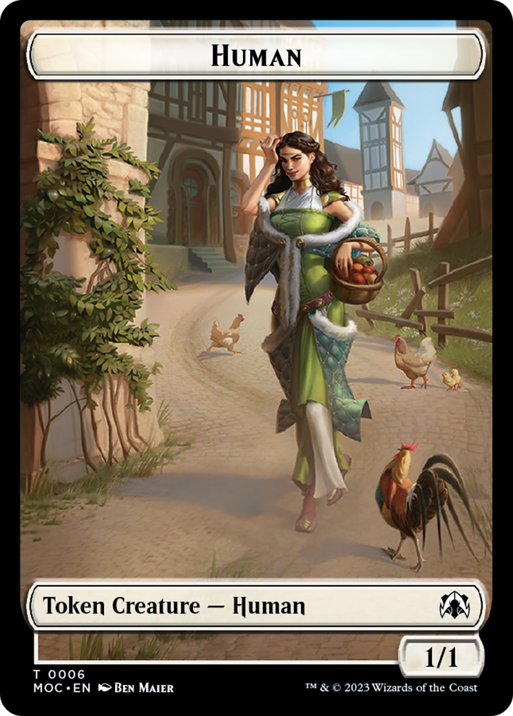 Zombie Knight // Human (6) Double-Sided Token [March of the Machine Commander Tokens] - Evolution TCG
