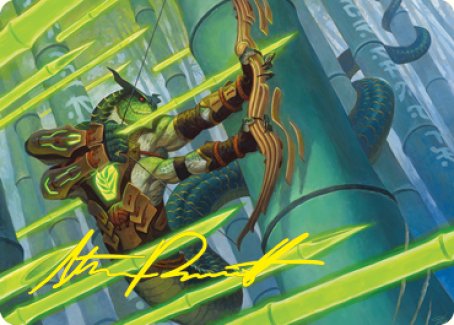 Bamboo Grove Archer Art Card (Gold-Stamped Signature) [Kamigawa: Neon Dynasty Art Series] - Evolution TCG