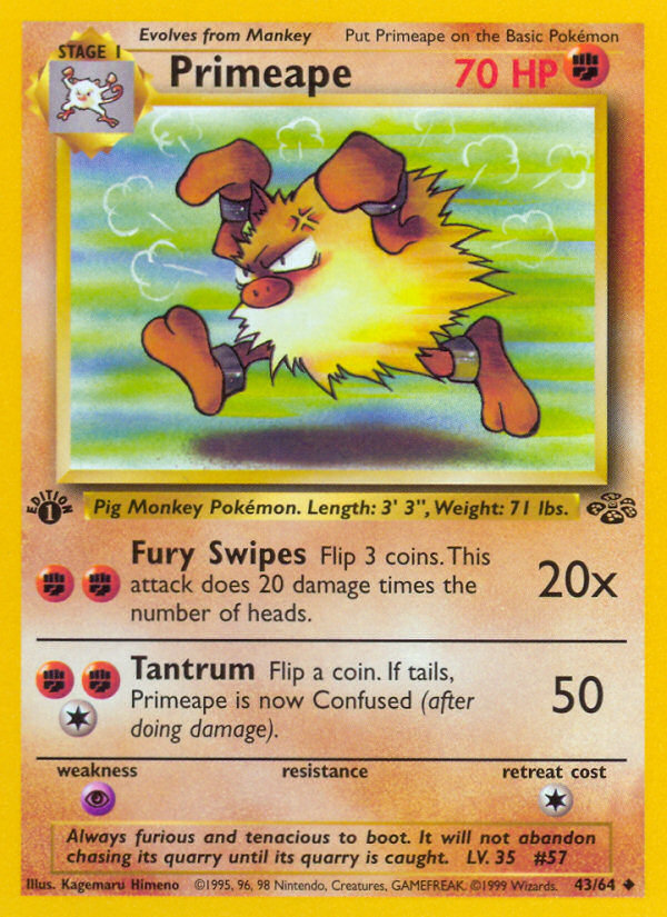 Primeape (43/64) [Jungle 1st Edition] - Evolution TCG