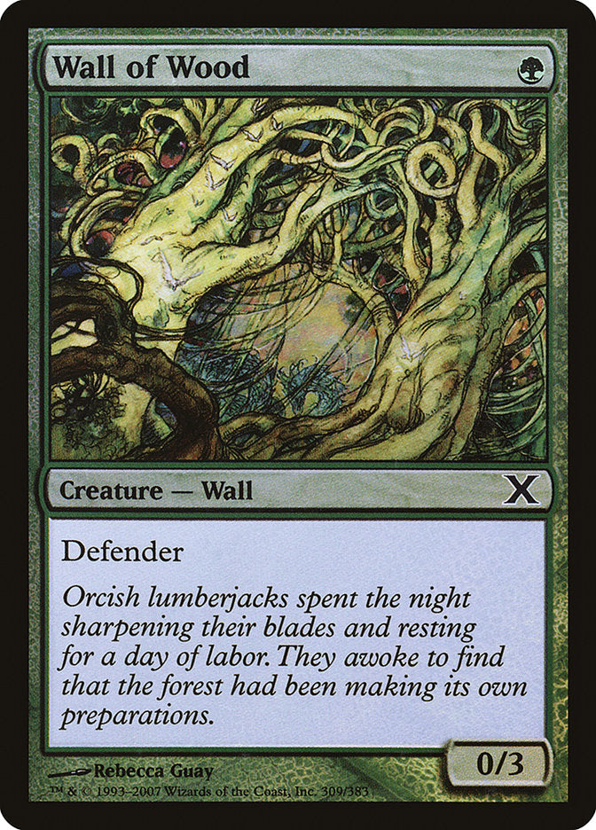 Wall of Wood (Premium Foil) [Tenth Edition] - Evolution TCG