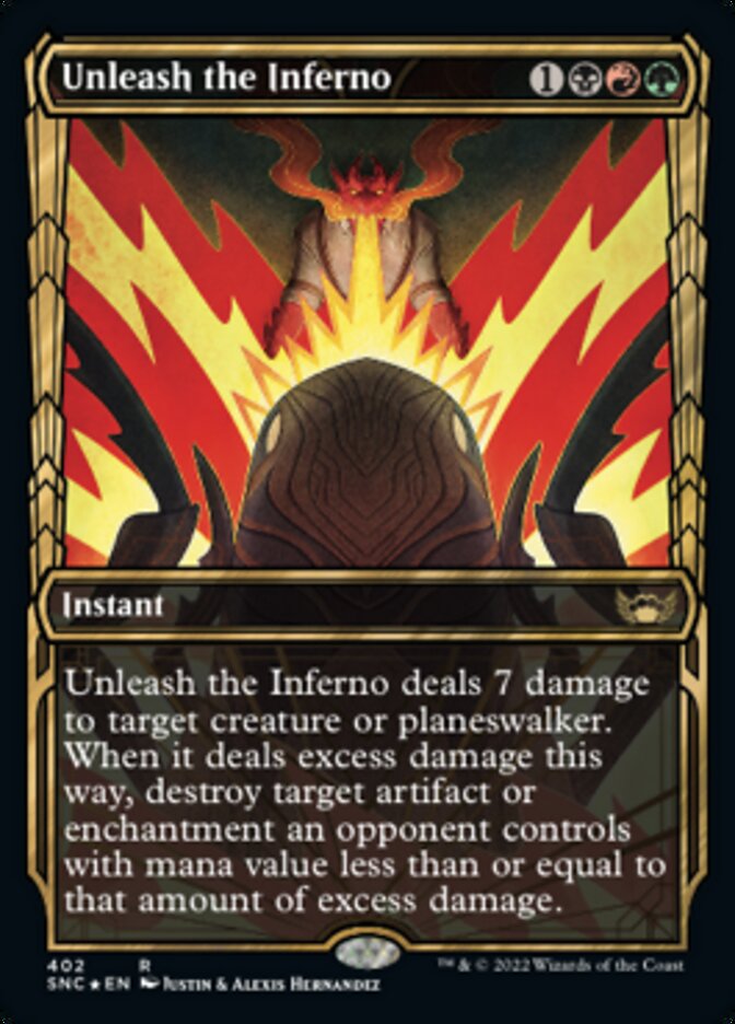 Unleash the Inferno (Showcase Golden Age Gilded Foil) [Streets of New Capenna] - Evolution TCG