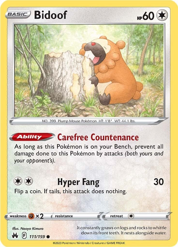 Bidoof (111/159) [Sword & Shield: Crown Zenith] - Evolution TCG