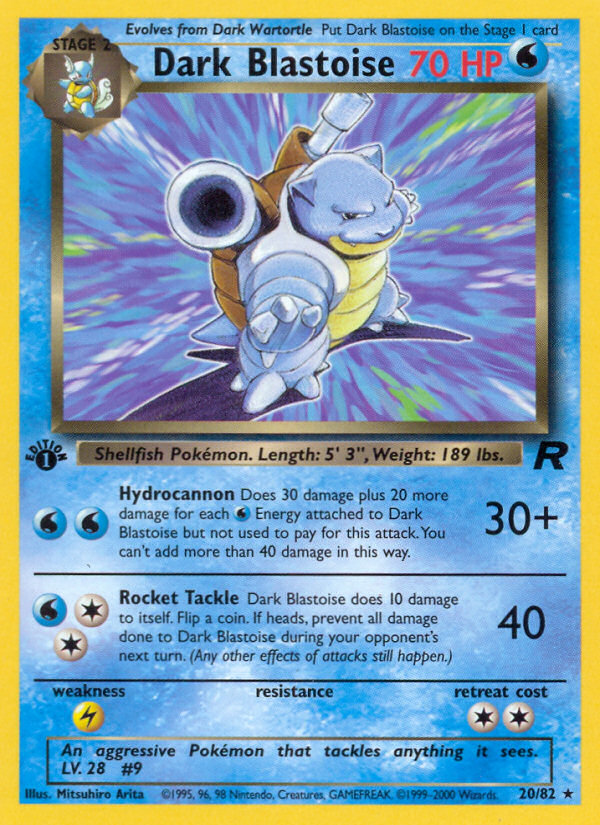 Dark Blastoise (20/82) [Team Rocket 1st Edition] - Evolution TCG