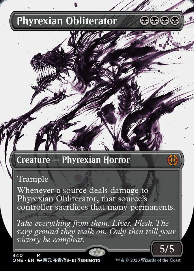Phyrexian Obliterator (Borderless Ichor Step-and-Compleat Foil) [Phyrexia: All Will Be One] - Evolution TCG