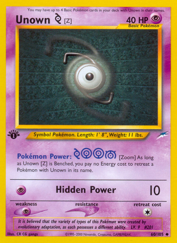 Unown [Z] (60/105) [Neo Destiny 1st Edition] - Evolution TCG