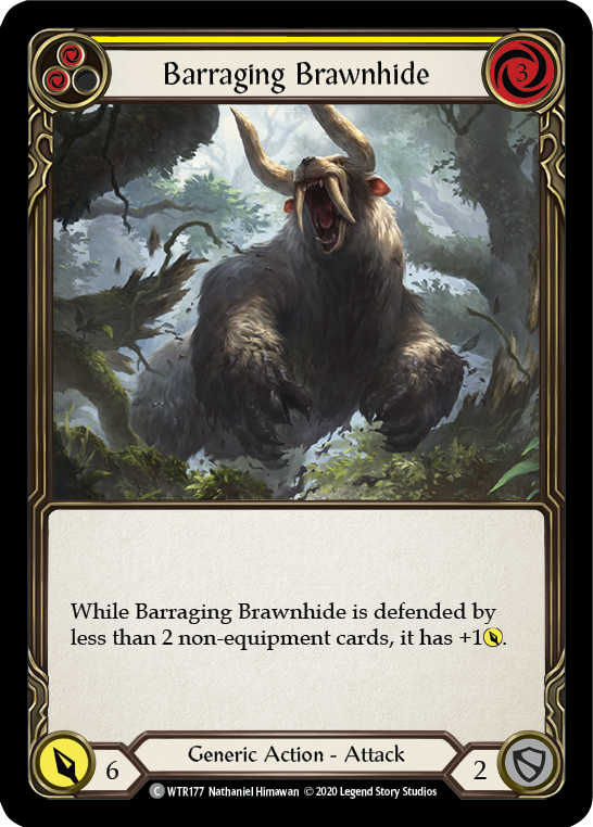 Barraging Brawnhide (Yellow) [U-WTR177] (Welcome to Rathe Unlimited)  Unlimited Normal - Evolution TCG