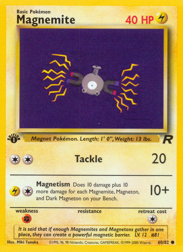 Magnemite (60/82) [Team Rocket 1st Edition] - Evolution TCG