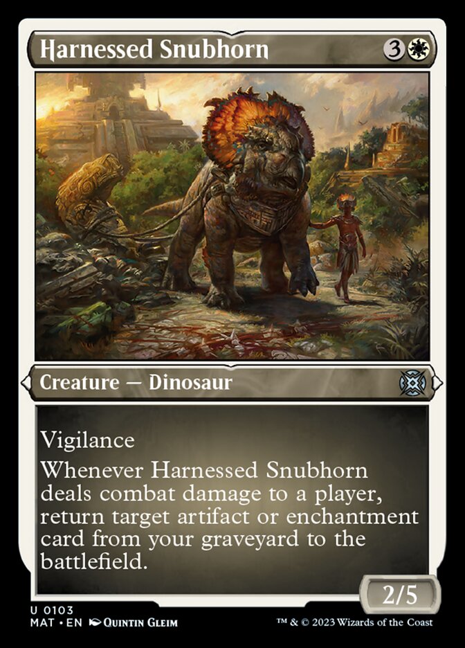 Harnessed Snubhorn (Foil Etched) [March of the Machine: The Aftermath] - Evolution TCG