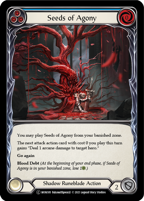 Seeds of Agony (Blue) [U-MON185] (Monarch Unlimited)  Unlimited Normal - Evolution TCG