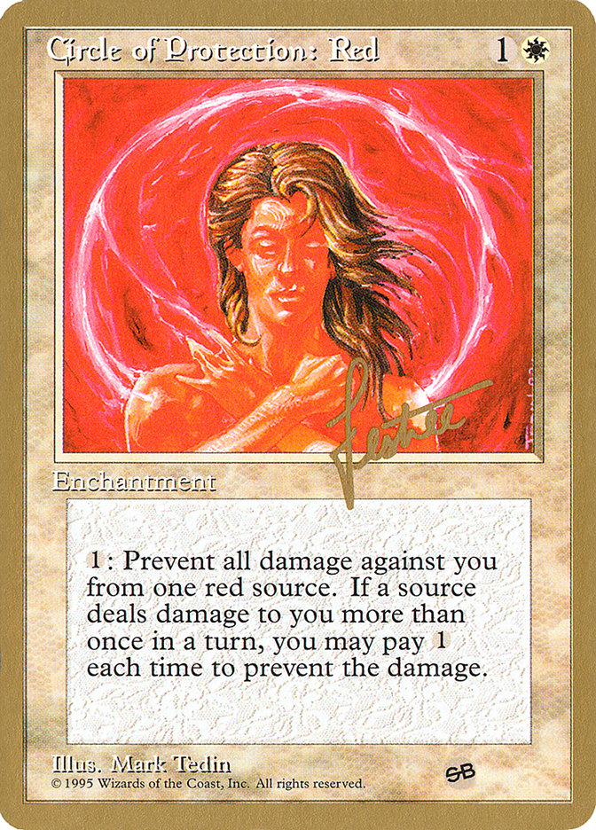 Circle of Protection: Red (Bertrand Lestree) (SB) (4ED) [Pro Tour Collector Set] - Evolution TCG
