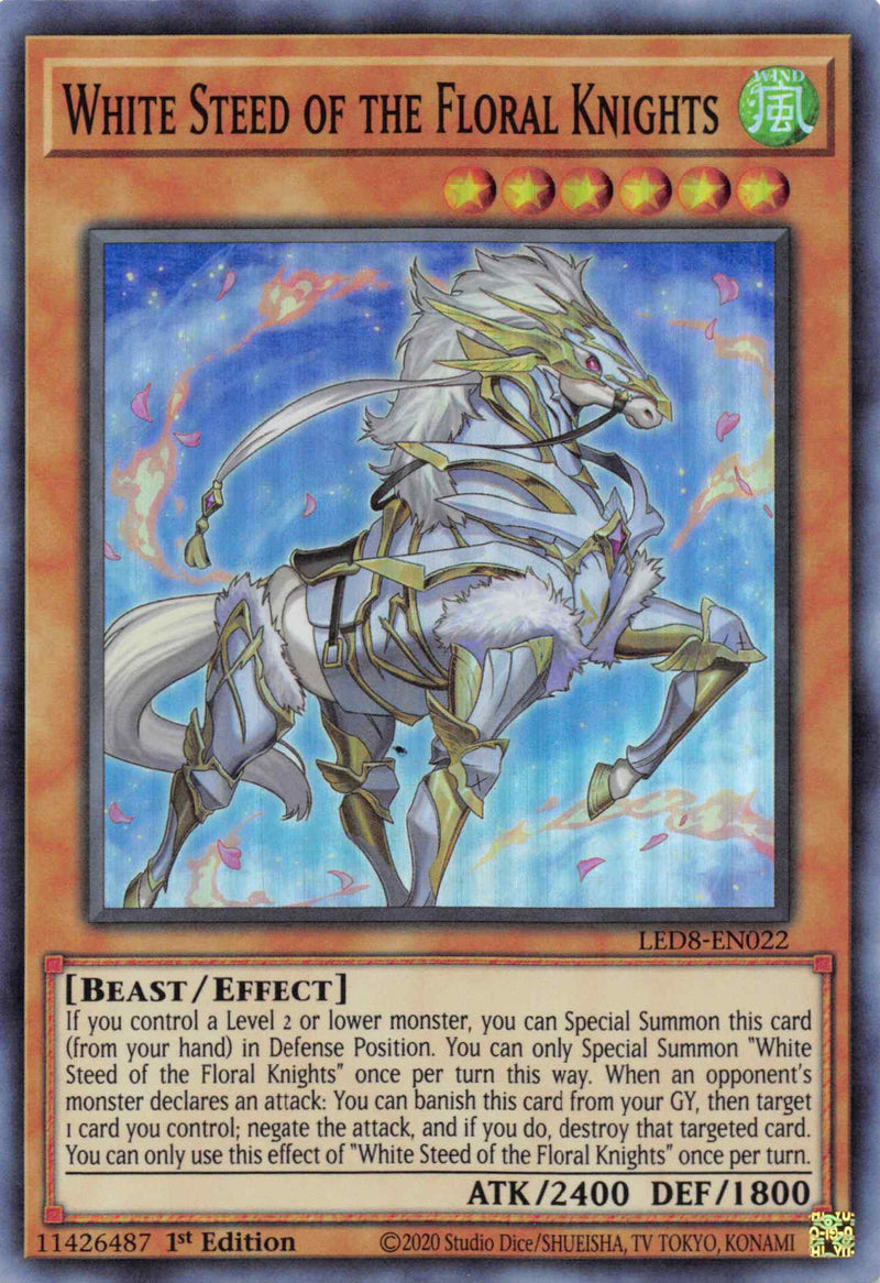 White Steed of the Floral Knights [LED8-EN022] Super Rare - Evolution TCG