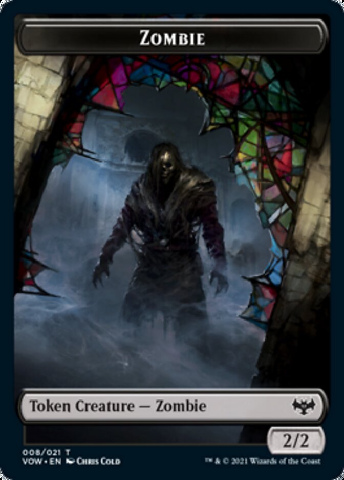 Zombie (008) // Zombie (005) Double-sided Token [Innistrad: Crimson Vow Tokens] - Evolution TCG