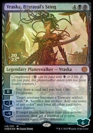 Vraska, Betrayal's Sting [Phyrexia: All Will Be One Prerelease Promos] - Evolution TCG