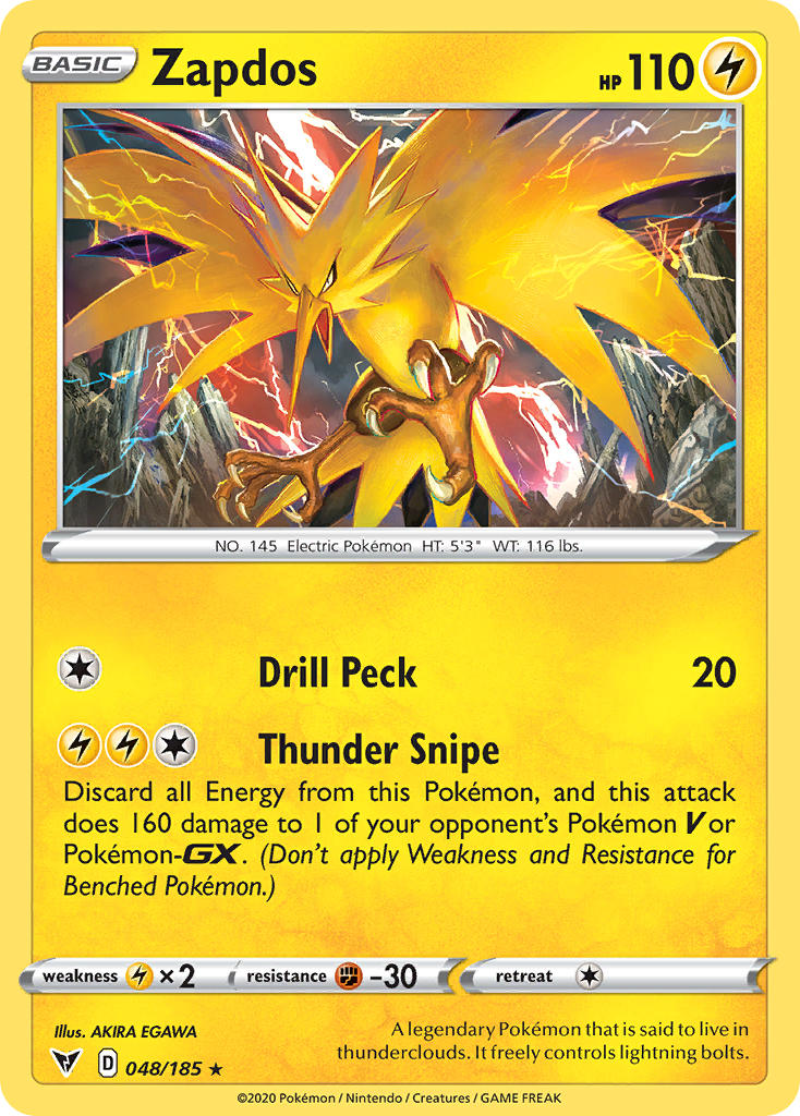 Zapdos (048/185) [Sword & Shield: Vivid Voltage] - Evolution TCG