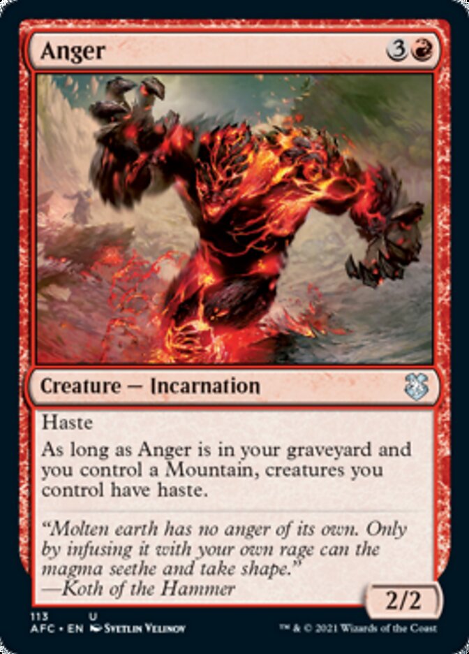Anger [Dungeons & Dragons: Adventures in the Forgotten Realms Commander] - Evolution TCG