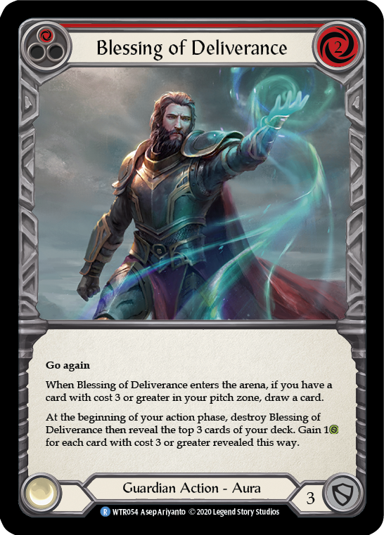 Blessing of Deliverance (Red) [U-WTR054] (Welcome to Rathe Unlimited)  Unlimited Rainbow Foil - Evolution TCG