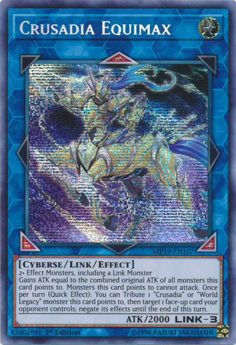 Crusadia Equimax [MP19-EN107] Prismatic Secret Rare - Evolution TCG