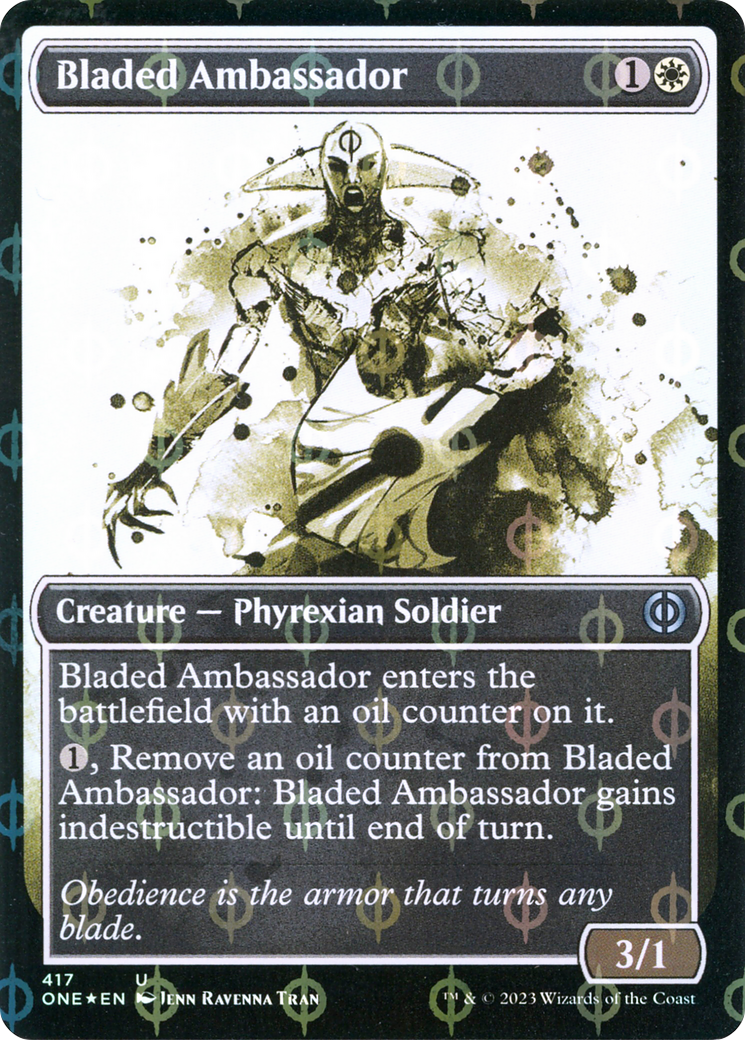 Bladed Ambassador (Showcase Ichor Step-and-Compleat Foil) [Phyrexia: All Will Be One] - Evolution TCG