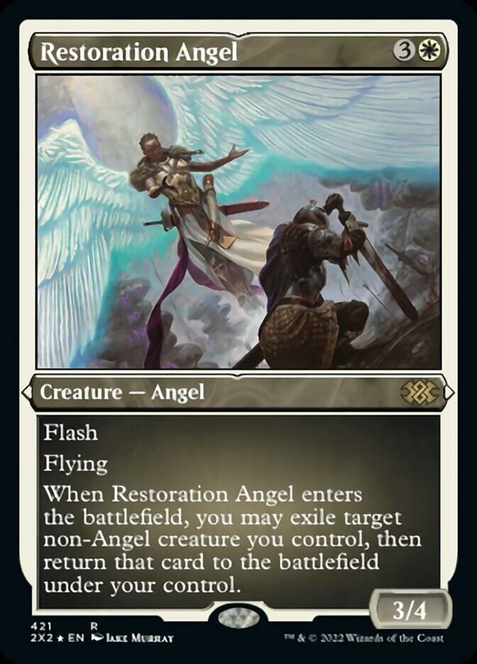 Restoration Angel (Foil Etched) [Double Masters 2022] - Evolution TCG