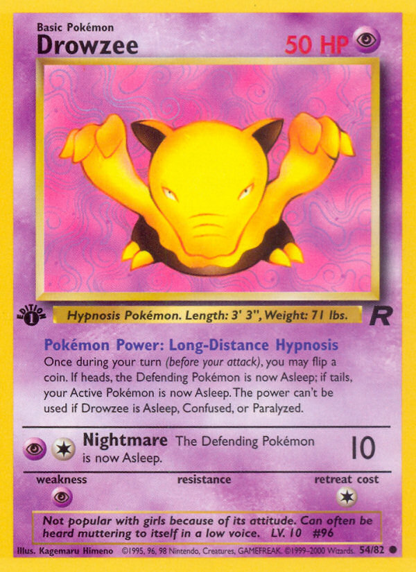 Drowzee (54/82) [Team Rocket 1st Edition] - Evolution TCG