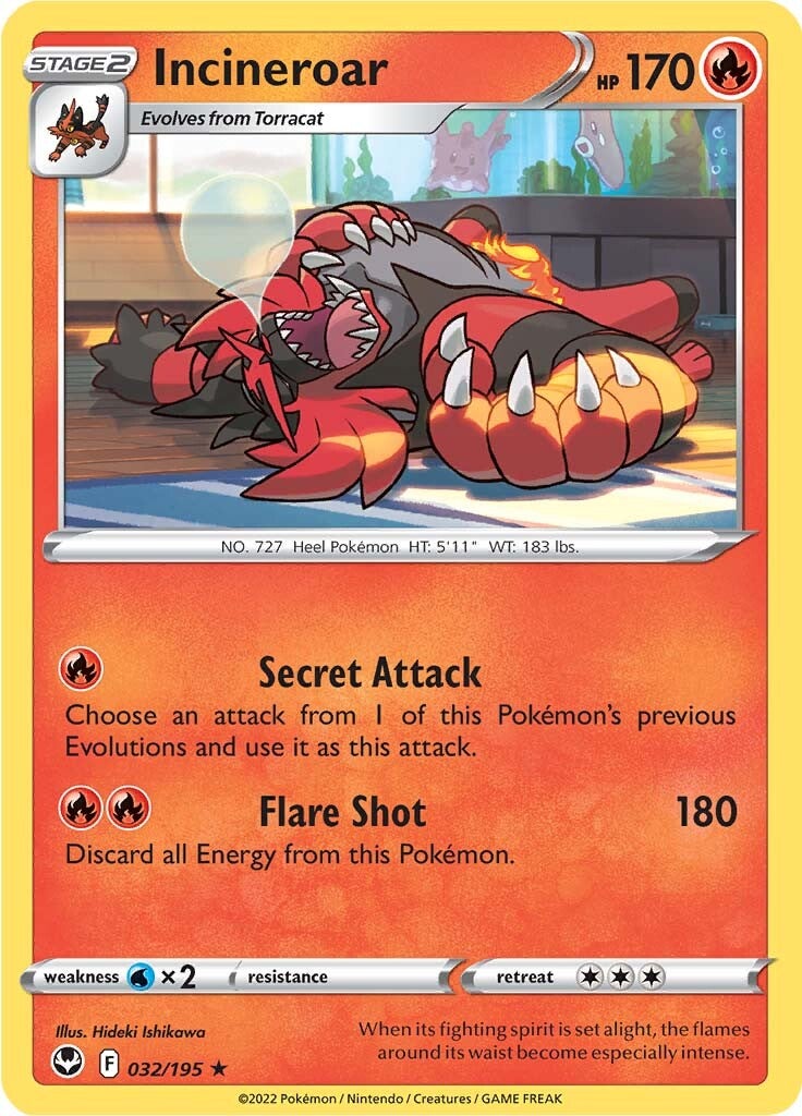 Incineroar (032/195) [Sword & Shield: Silver Tempest] - Evolution TCG