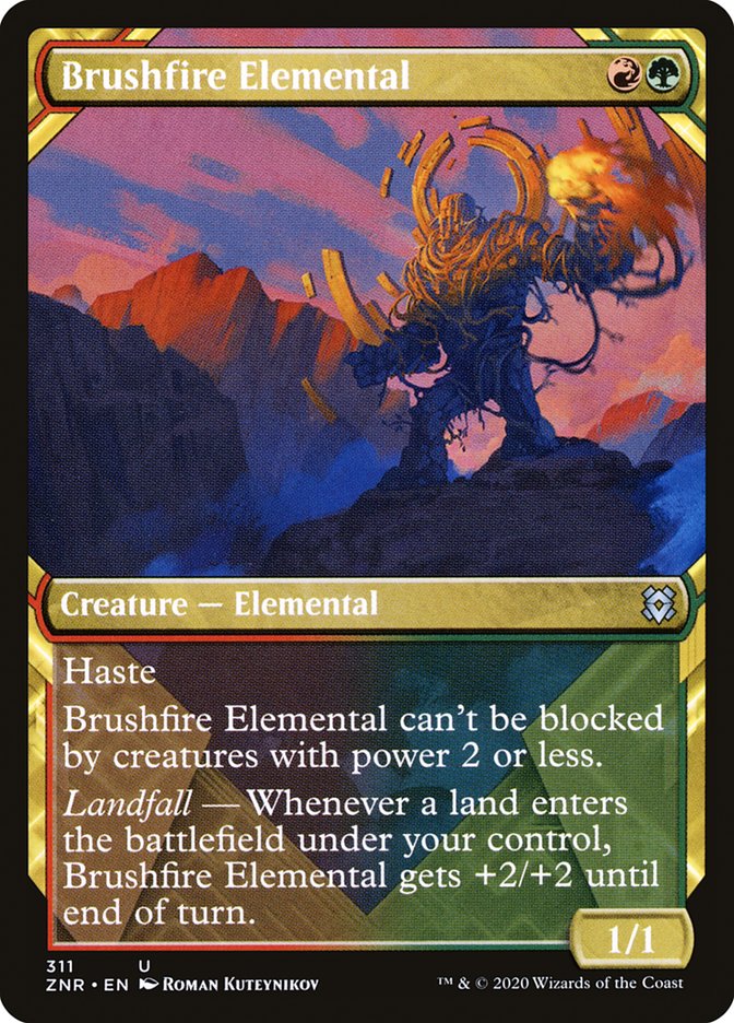 Brushfire Elemental (Showcase) [Zendikar Rising] - Evolution TCG