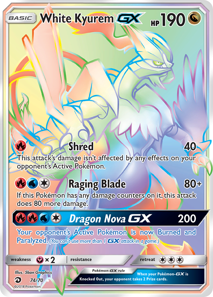 White Kyurem GX (74/70) [Sun & Moon: Dragon Majesty] - Evolution TCG