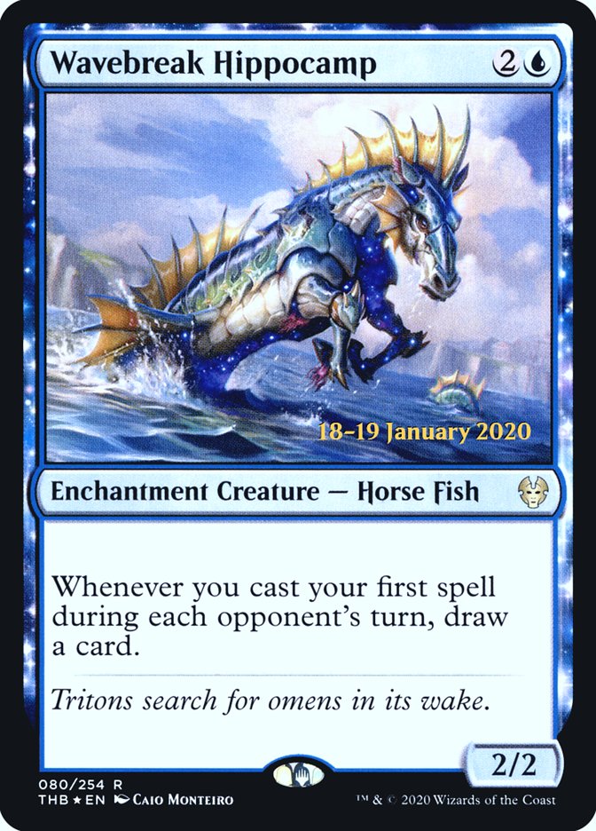Wavebreak Hippocamp [Theros Beyond Death Prerelease Promos] - Evolution TCG