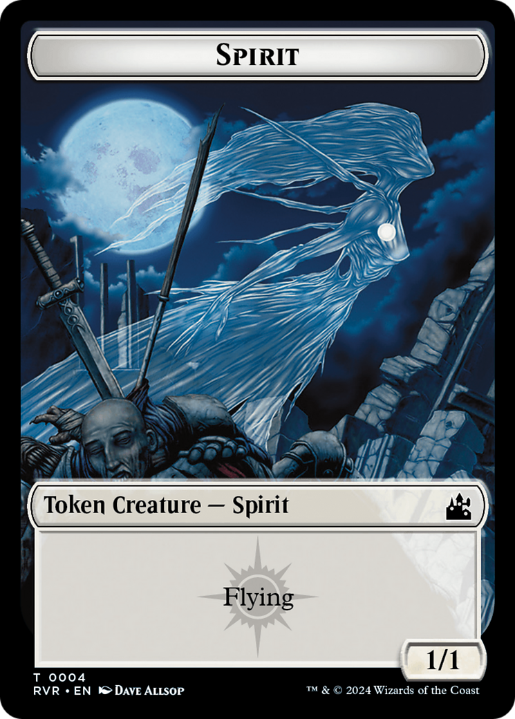 Elf Knight // Spirit (0004) Double-Sided Token [Ravnica Remastered Tokens] - Evolution TCG