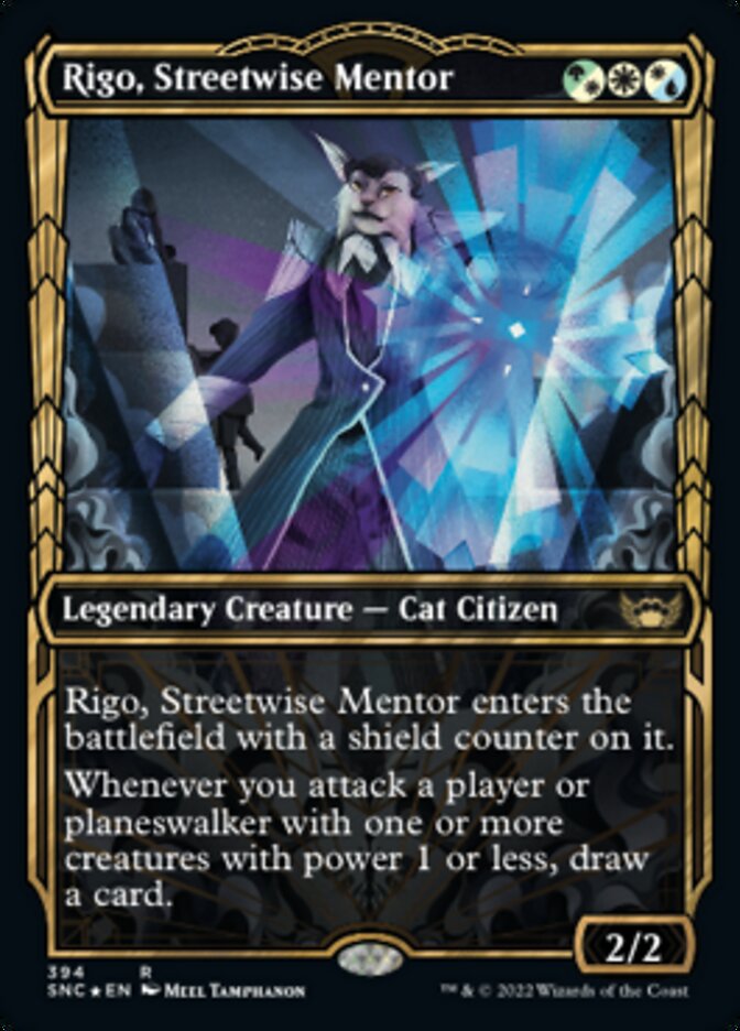 Rigo, Streetwise Mentor (Showcase Golden Age Gilded Foil) [Streets of New Capenna] - Evolution TCG