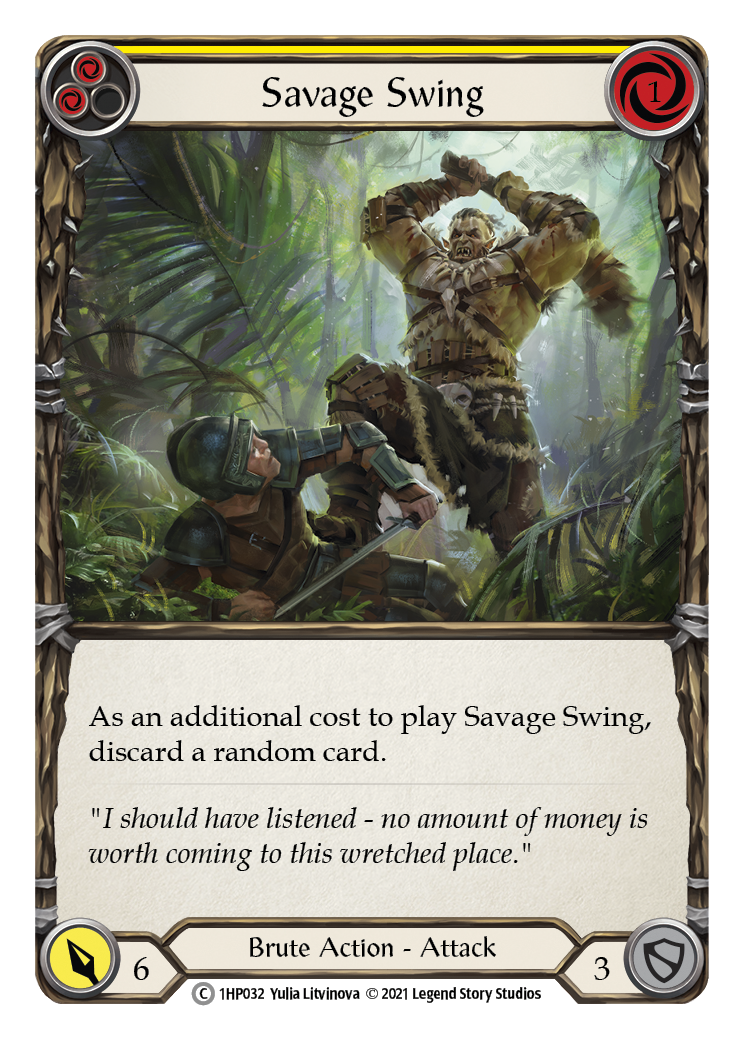 Savage Swing (Yellow) [1HP032] (History Pack 1) - Evolution TCG