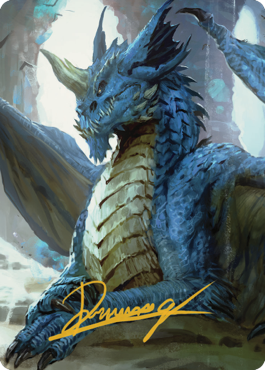 Young Blue Dragon Art Card (Gold-Stamped Signature) [Commander Legends: Battle for Baldur's Gate Art Series] - Evolution TCG