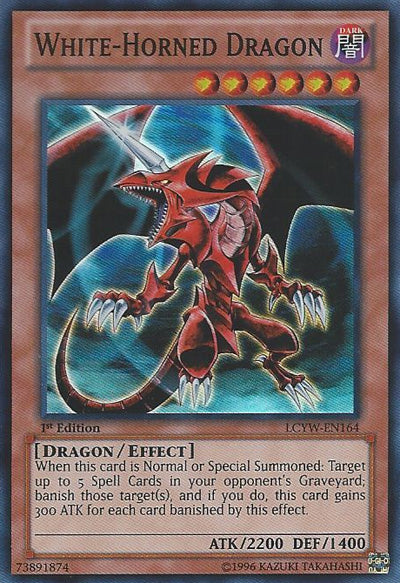 White-Horned Dragon [LCYW-EN164] Super Rare - Evolution TCG