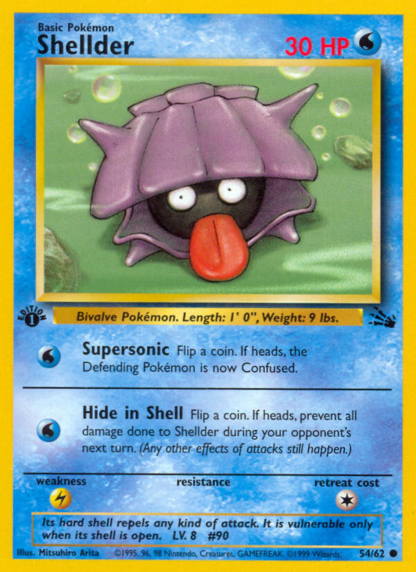 Shellder (54/62) [Fossil 1st Edition] - Evolution TCG